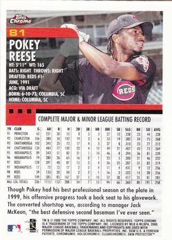 2000 Topps Chrome #81 Pokey Reese Back