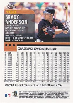 2000 Topps Chrome #103 Brady Anderson Back