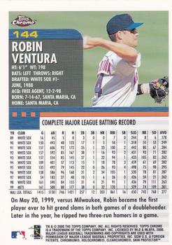 2000 Topps Chrome #144 Robin Ventura Back