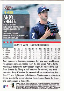 2000 Topps Chrome #149 Andy Sheets Back