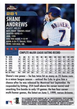 2000 Topps Chrome #281 Shane Andrews Back