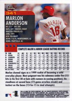 2000 Topps Chrome #341 Marlon Anderson Back