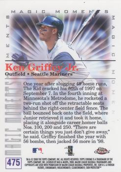 2000 Topps Chrome #475 Ken Griffey Jr. Back