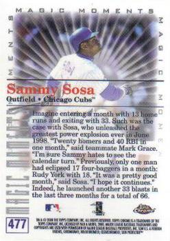 2000 Topps Chrome #477 Sammy Sosa Back