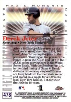 2000 Topps Chrome #478 Derek Jeter Back