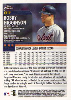 2000 Topps Chrome #87 Bobby Higginson Back