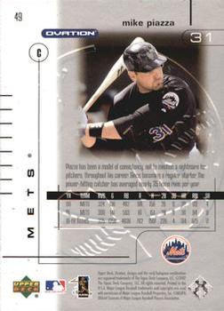 2002 Upper Deck Ovation - Silver #49 Mike Piazza Back
