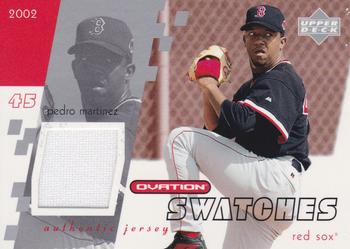 2002 Upper Deck Ovation - Swatches #O-PM Pedro Martinez  Front