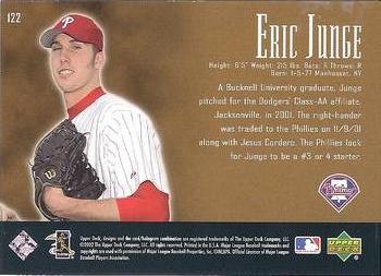 2002 Upper Deck Piece of History - 21st Century Phenoms 950 #122 Eric Junge Back