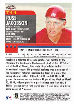 2000 Topps Chrome Traded & Rookies #T11 Russ Jacobson Back