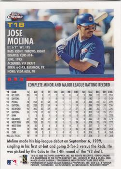 2000 Topps Chrome Traded & Rookies #T18 Jose Molina Back