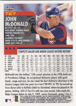 2000 Topps Chrome Traded & Rookies #T27 John McDonald Back