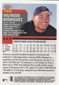 2000 Topps Chrome Traded & Rookies #T28 Wilfredo Rodriguez Back