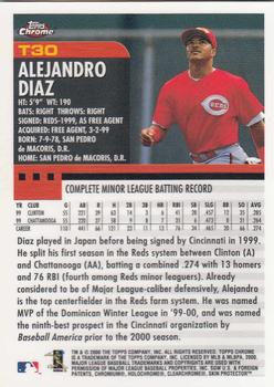 2000 Topps Chrome Traded & Rookies #T30 Alejandro Diaz Back