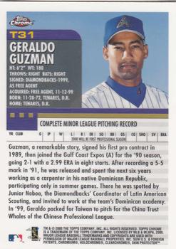 2000 Topps Chrome Traded & Rookies #T31 Geraldo Guzman Back