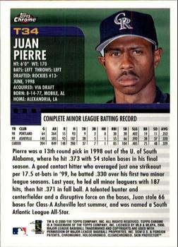 2000 Topps Chrome Traded & Rookies #T34 Juan Pierre Back