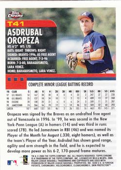 2000 Topps Chrome Traded & Rookies #T41 Asdrubal Oropeza Back