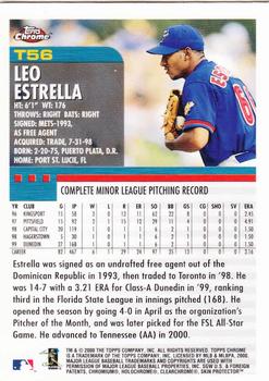 2000 Topps Chrome Traded & Rookies #T56 Leo Estrella Back