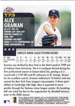 2000 Topps Chrome Traded & Rookies #T73 Alex Graman Back