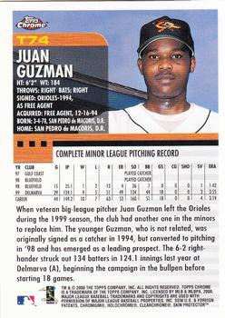 2000 Topps Chrome Traded & Rookies #T74 Juan Guzman Back