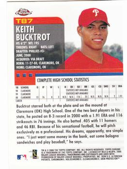 2000 Topps Chrome Traded & Rookies #T87 Keith Bucktrot Back