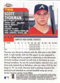 2000 Topps Chrome Traded & Rookies #T89 Scott Thorman Back