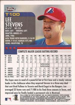 2000 Topps Chrome Traded & Rookies #T100 Lee Stevens Back