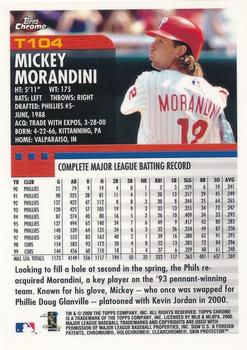 2000 Topps Chrome Traded & Rookies #T104 Mickey Morandini Back