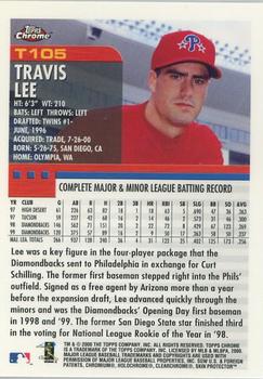 2000 Topps Chrome Traded & Rookies #T105 Travis Lee Back
