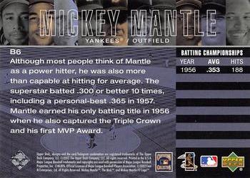 2002 Upper Deck Piece of History - Batting Champs #B6 Mickey Mantle  Back