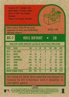 2016 Topps Mini - 1975 Minis #BC-7 Kris Bryant Back