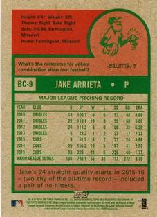 2016 Topps Mini - 1975 Minis #BC-9 Jake Arrieta Back