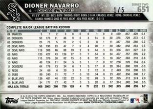 2016 Topps Mini - Red #651 Dioner Navarro Back