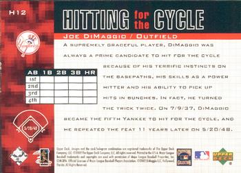 2002 Upper Deck Piece of History - Hitting for the Cycle #H12 Joe DiMaggio  Back
