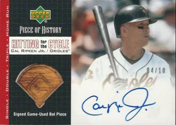 2002 Upper Deck Piece of History - Hitting for the Cycle Bats Signatures #SHCCR Cal Ripken Jr.  Front