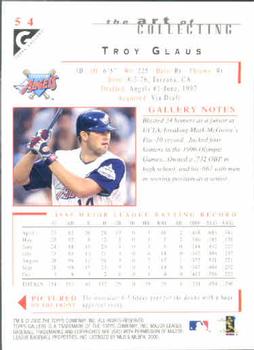 2000 Topps Gallery #54 Troy Glaus Back
