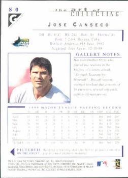 2000 Topps Gallery #80 Jose Canseco Back