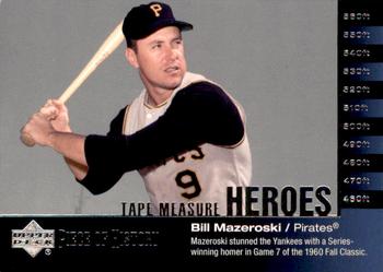 2002 Upper Deck Piece of History - Tape Measure Heroes #TM13 Bill Mazeroski  Front