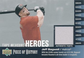2002 Upper Deck Piece of History - Tape Measure Heroes Jersey #TM-JB Jeff Bagwell  Front
