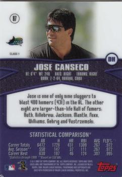 2000 Topps Gold Label #87 Jose Canseco Back