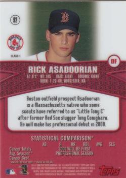 2000 Topps Gold Label #92 Rick Asadoorian Back