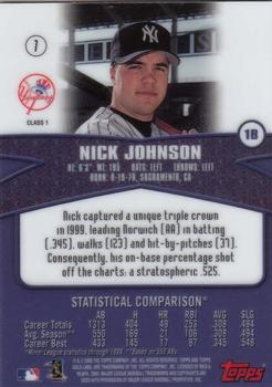 2000 Topps Gold Label #7 Nick Johnson Back