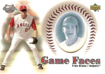 2002 Upper Deck Sweet Spot - Game Face Blue Portraits #165 Troy Glaus Front