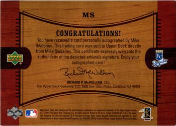 2002 Upper Deck Sweet Spot - Signatures #MS Mike Sweeney Back