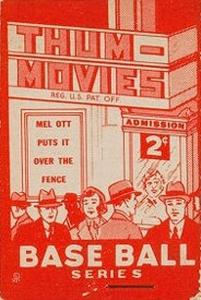 1937 Goudey Thum-Movies (R342) - Red #3 Mel Ott Front