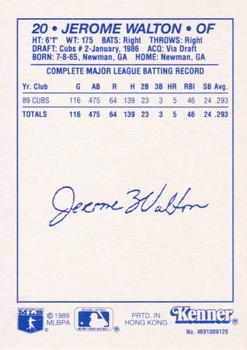 1990 Kenner Starting Lineup Cards Extended Series #4691009120 Jerome Walton Back