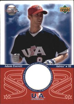 2002 Upper Deck Sweet Spot - USA Jerseys #USA-AE Adam Everett  Front
