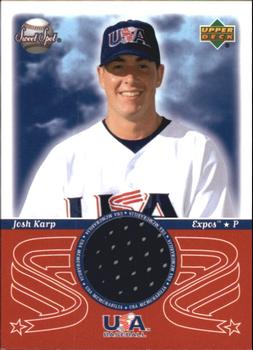 2002 Upper Deck Sweet Spot - USA Jerseys #USA-JK Josh Karp  Front