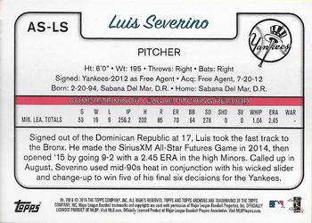 2016 Topps Archives Snapshots - Black and White #AS-LS Luis Severino Back