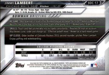 2016 Bowman Draft - Chrome #BDC-17 Jimmy Lambert Back